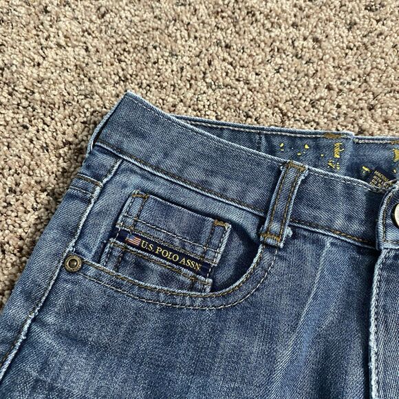 US Polo Assn Boys 12 Slim Straight Jean Embroidered Pony Gold - Picture 4 of 11